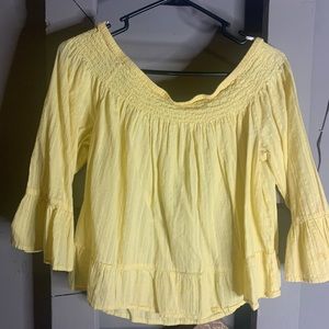 Yellow bells sleeve off the shoulder